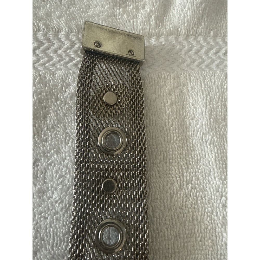 Women's Silver Metal Mesh Belt Unbranded Length 36" 1" 1/4 Wide - Picture 8 of 9